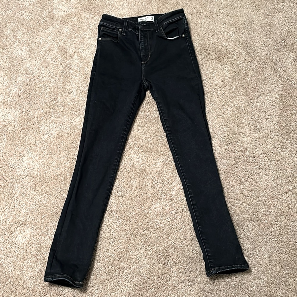 Abercrombie and Fitch high rise skinny dark wash jeans